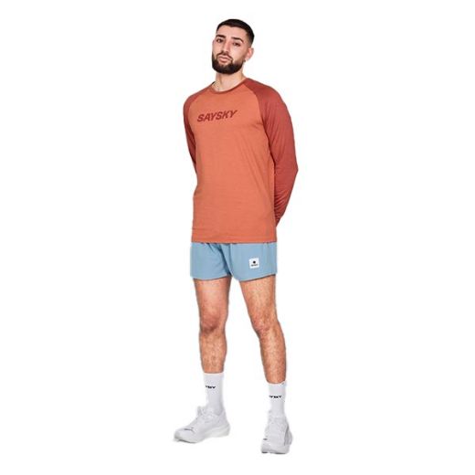 Saysky Logo Pace Long Sleeve (Red Melange)