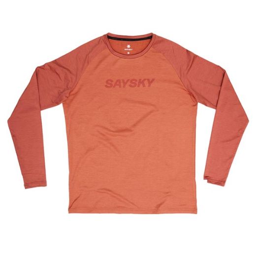 Saysky Logo Pace Long Sleeve (Red Melange)